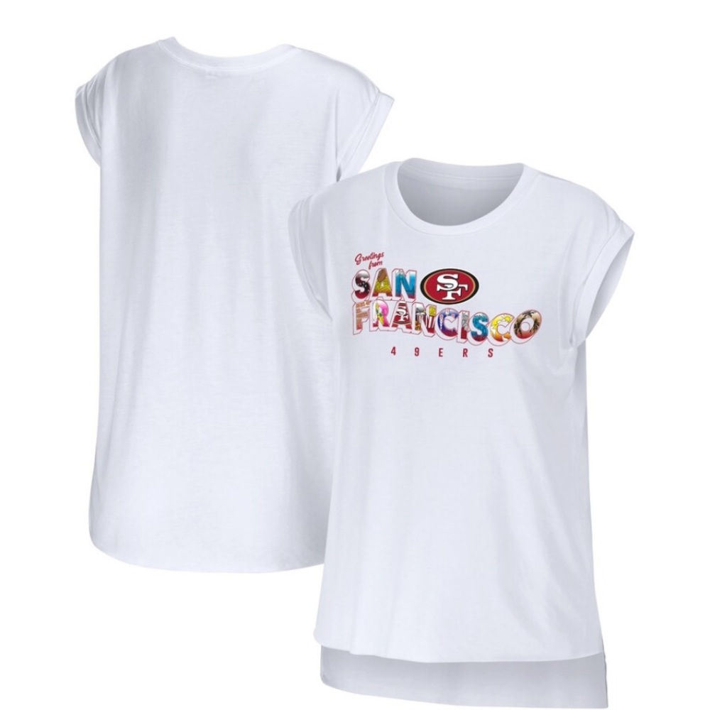 San Francisco 49ers Women’s Wear By Erin Andrews White Greetings From SF Size M